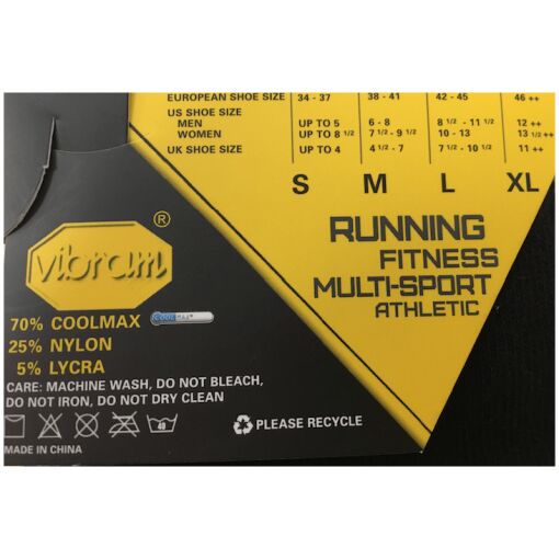 Sock Sizing Vibram Socks Packaging