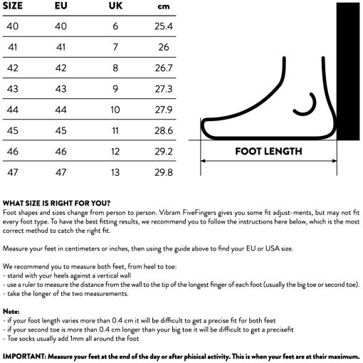 0202010 ultimate vff size chart men